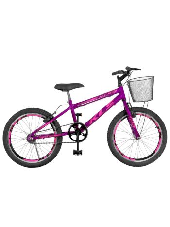 Bicicleta Aro 20 Kls Free Gold Freio V-Brake Mtb Feminina-Violeta/Pink-20