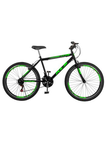 Bicicleta Aro 26 Kls Sport Gold Freio V-Brake Mtb 21 Marchas-Preto/Verde-26