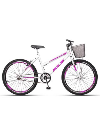 Bicicleta Aro 26 Kls Free Gold Freio V-Brake Mtb Feminina-Branco/Pink-26