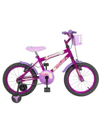 Bicicleta Infantil Aro 16 Kls Princess Roda Alumínio-Violeta/Lilás-16
