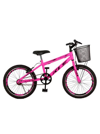 Bicicleta Aro 20 Kls Free Gold Freio V-Brake Mtb Feminina -Rosa Chiclete/Preto-20