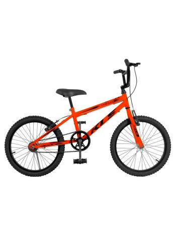 Bicicleta Aro 20 Kls Free Style Stander Freio V-Brake -Laranja Neon/Preto-20