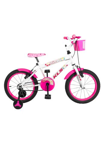 Bicicleta Infantil Aro 16 Kls Princess Roda Alumínio-Branco/Pink-16