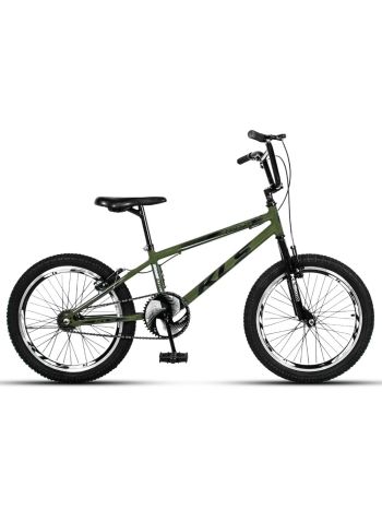 Bicicleta Aro 20 Kls Cross Freio V-Brake-Verde Militar/Preto-20