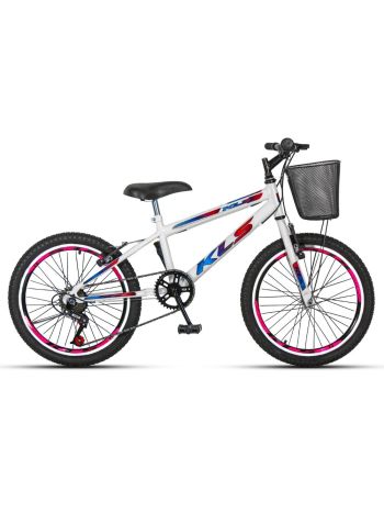 BIKE 20 KLS SPORT GOLD MONO INDEX 7V V/B BRANCO/PINK/AZUL FEM