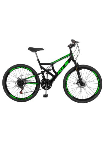 Bicicleta Aro 26 Kls Full Suspension Gold 45MM Freio Disco Mtb 21 Marchas