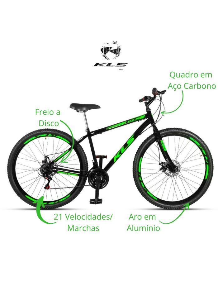 Bicicleta Aro 29 Kls Sport Gold Freio Disco Mtb 21 Marchas