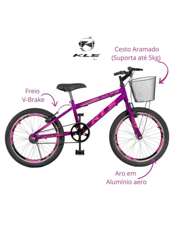 Bicicleta Aro 20 Kls Free Gold Freio V-Brake Mtb Feminina