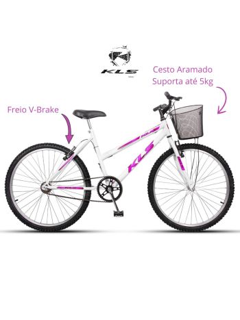 Bicicleta Aro 26 Kls Free Freio V-Brake Mtb Feminina