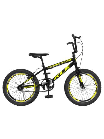 Bicicleta Aro 20 KLS Free Style V/Brake -Preto/Amarelo/Preto-20
