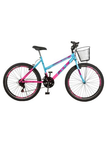 Bicicleta Aro 26 Kls Sport Gold Freio V-Brake Mtb 21 Marchas Bicolor Feminina
