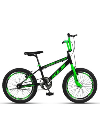 Bicicleta Aro 20 Kls Cross Alumínio Freio V-Brake-20-Preto/Verde Neon