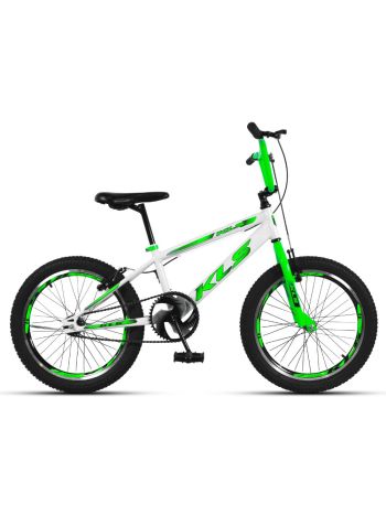 Bicicleta Aro 20 Kls Cross Alumínio Freio V-Brake-20-Branco/Verde Chicleta