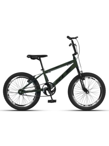 Bicicleta Aro 20 Kls Cross Alumínio Freio V-Brake-20-Verde Militar/Preto