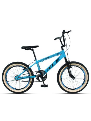 Bicicleta Aro 20 Kls Cross Aluminio Freio V-Brake Pneu Com Faixa-Azul Pantone/Preto-20