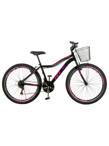 Bicicleta Aro 26 Alumínio Kls Sport Gold Freio V-Brake Mtb 21 Marchas Feminina