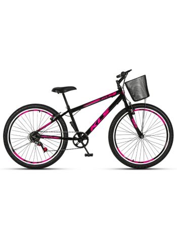 BIKE 26 KLS SPORT GOLD MONO INDEX 7V V/B REBAIXADO PRETO/PINK (FEM)