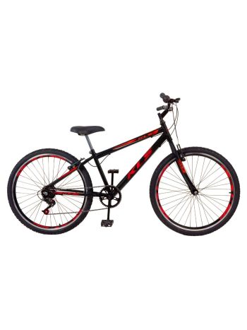 BIKE 26 KLS SPORT GOLD MONO INDEX 7V V/B REBAIXADO PRETO/VERMELHO