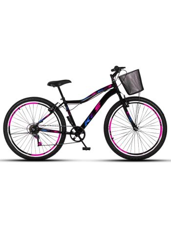BIKE 26 KLS SPORT GOLD ALUMINIO MONO INDEX 7V V/B PRETO/PINK/AZUL (FEM)