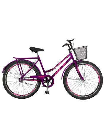 Bicicleta Aro 26 Kls Lady Mary Verão Freio V-Brake-Violeta/Pink-26